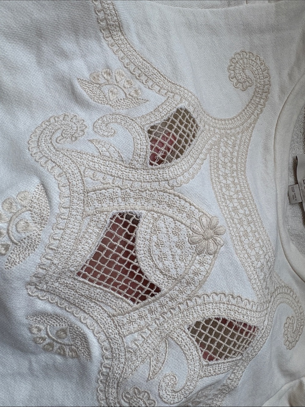 LOFT Cream Embroidered Pullover - Picture 5 of 6